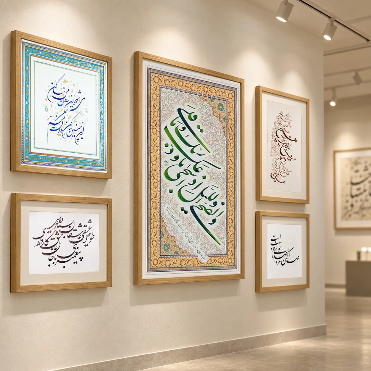 گالری آثار آماده خوشنویسی در قابهای چوبی